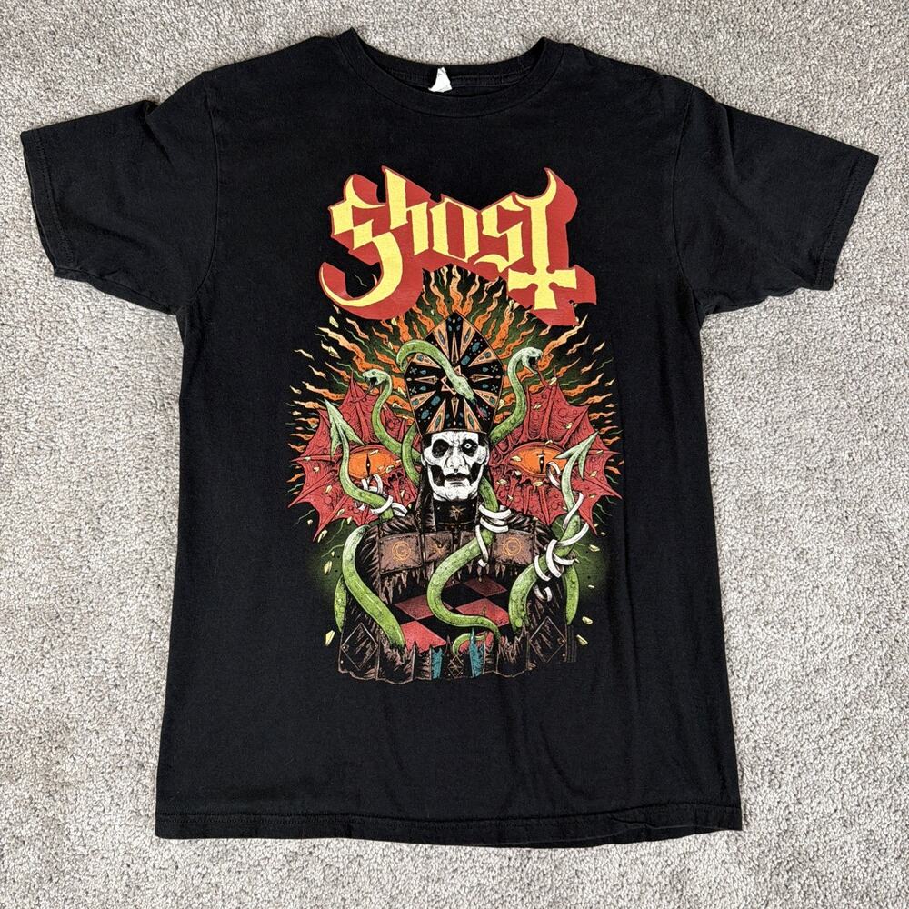 Ghost Shirt Mens S Black Swedish Heavy Metal Short Sleeve Band Tee Goth